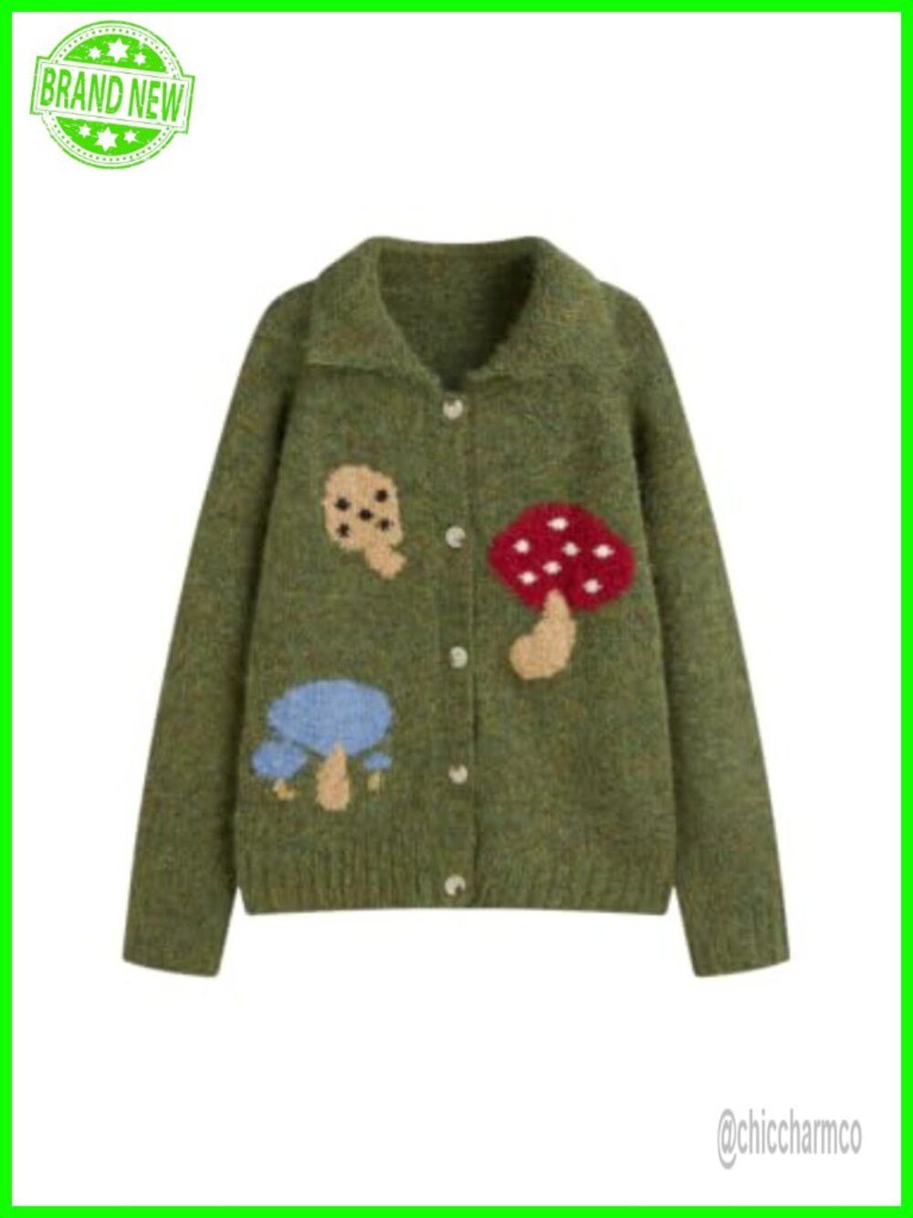 Oversized Fuzzy Knit Cardigan Collared Button Down Sweater Coat